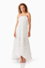 Selena Strapless Maxi Dress in White