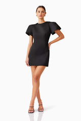 Blake Puff Sleeve Mini Dress in Black
