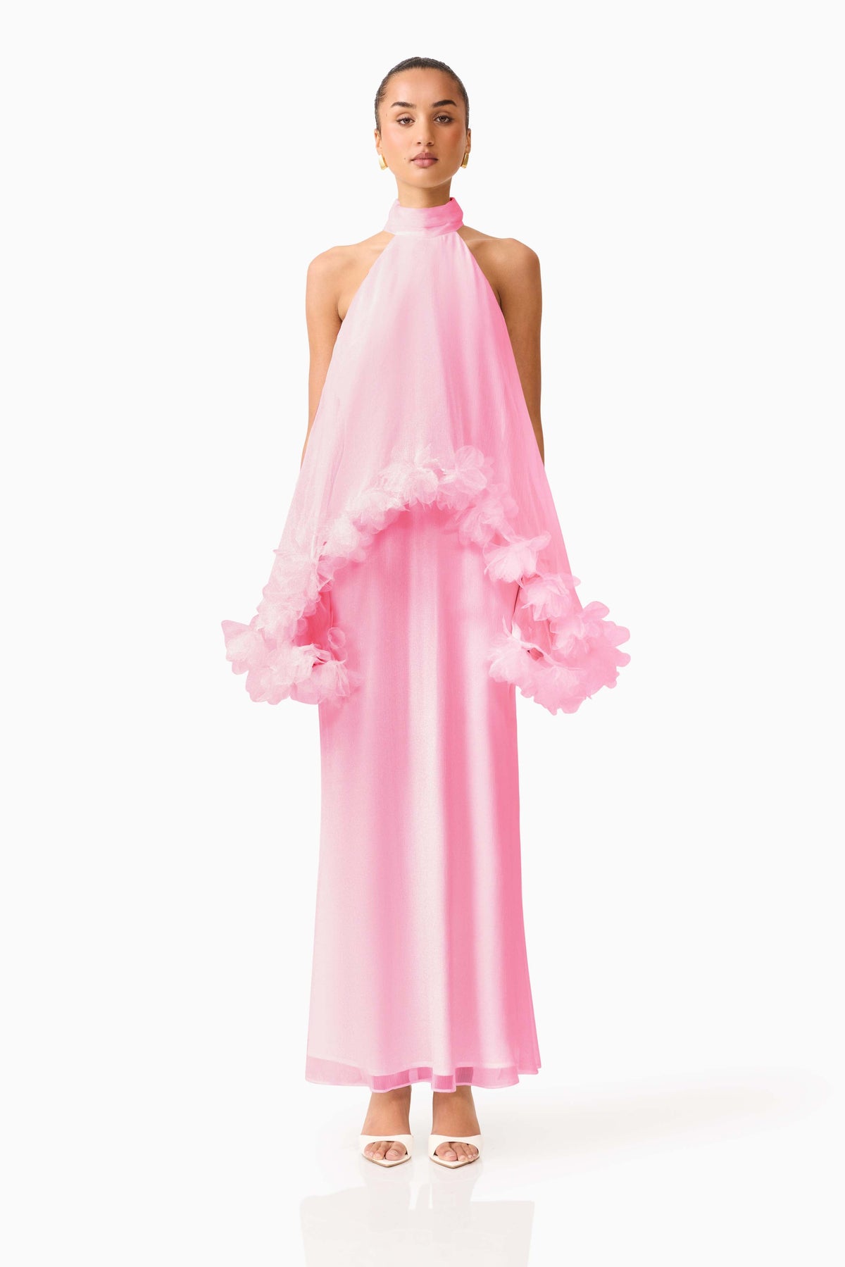 Poppy Cape Gown in Pink
