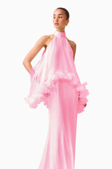 Poppy Cape Gown in Pink