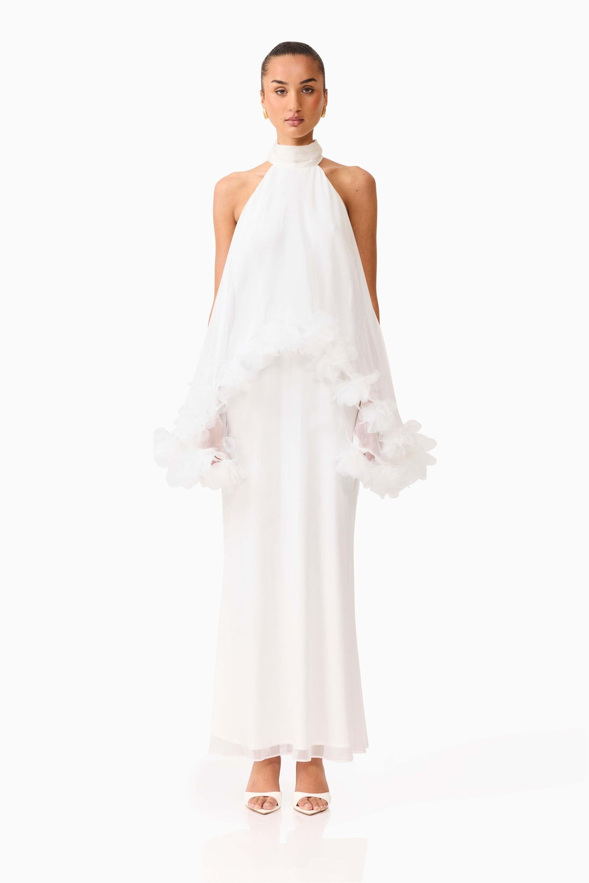 Poppy Cape Gown in White