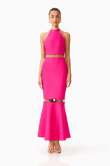 Naomi Halter Gown in Raspberry Pink