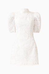 Elowen Floral Applique Mini Dress in White