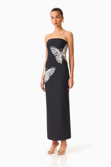 Mira Strapless Gown in Black