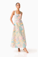 Taliah A-Line Gown in Blue Multi