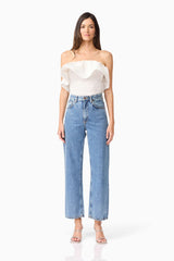 Dandelione Strapless Top in White