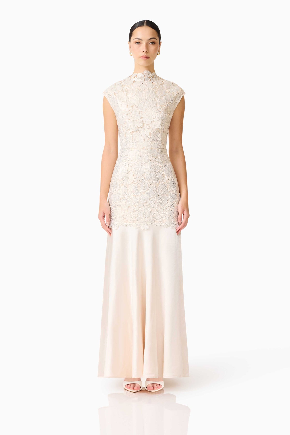 Nicoletta High Neck Gown in Gold