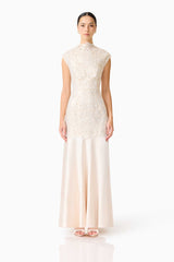 Nicoletta High Neck Gown in Gold