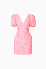 Monique Puff Sleeve Mini Dress in Pink
