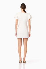 Elysie Blazer Mini Dress in White