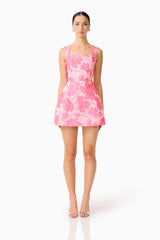 Dionne Tulip Mini Dress in Pink Floral