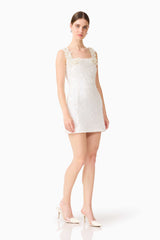 Alessia Embellished Mini Dress in White
