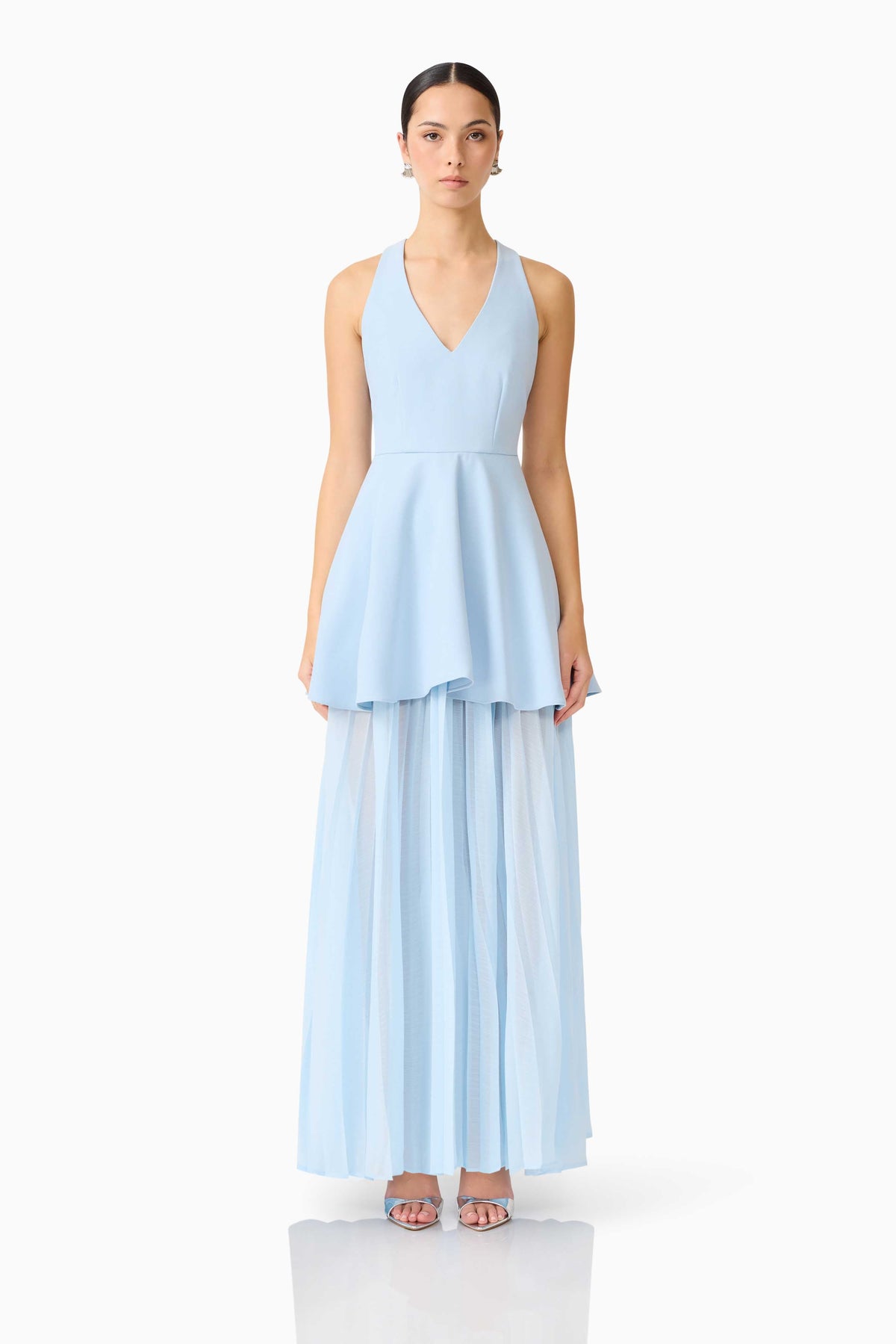 Anaya V Neck Maxi Dress in Blue