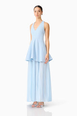 Anaya V Neck Maxi Dress in Blue