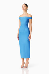 Elena Strapless Gown in Blue