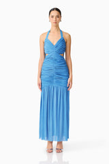 Elena Halter Gown in Blue