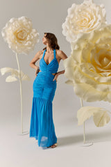 Elena Halter Gown in Blue
