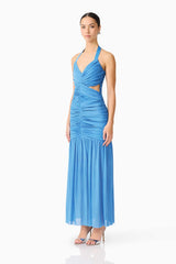 Elena Halter Gown in Blue
