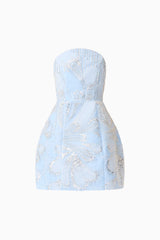 Annabelle Embellished Strapless Mini Dress in Blue