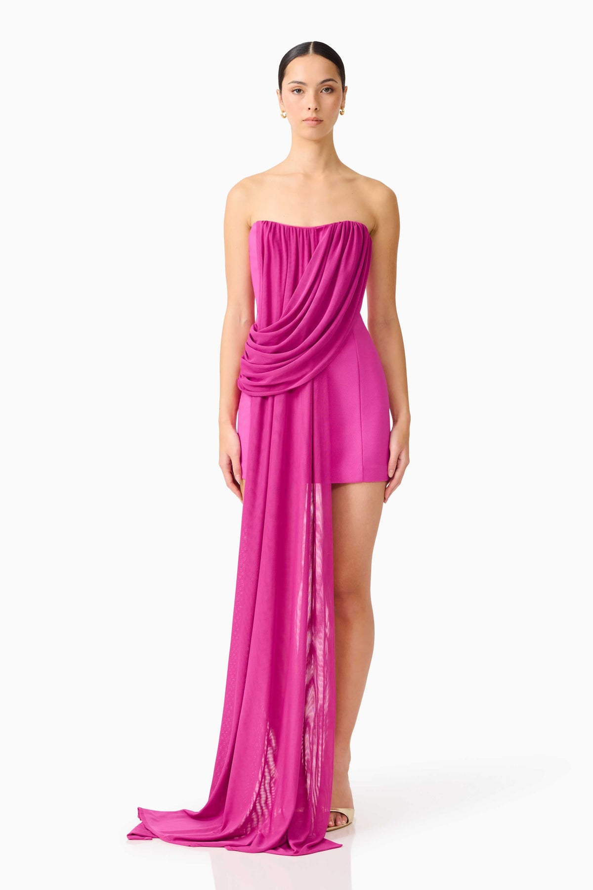 Chantal Asymmetrical Mini Dress in Pink