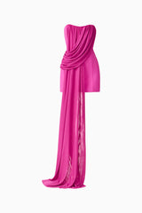 Chantal Asymmetrical Mini Dress in Pink