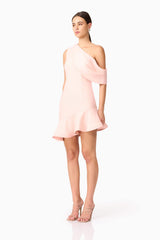 Ava Asymmetrical Mini Dress in Pink
