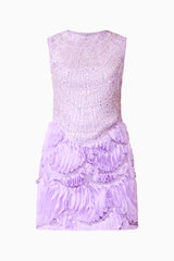 Cerise Embellished Mini Dress in Purple