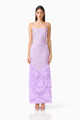 Cerise Embellished Gown in Purple