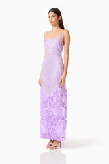 Cerise Embellished Gown in Purple