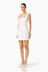 Odelia Beaded Mini Dress in White
