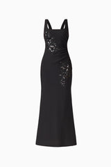 Odelia Beaded Maxi Dress in Black