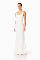 Odelia Beaded Maxi Dress in White