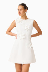 Reina Applique Mini Dress Dress White