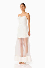 Reina Applique Gown in White