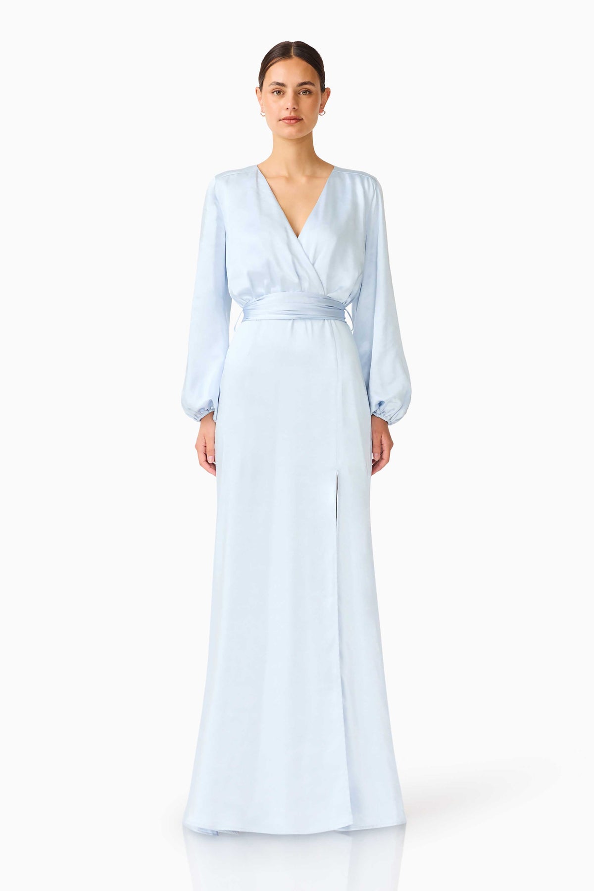 Kai Long Sleeve Maxi Dress in Pale Blue