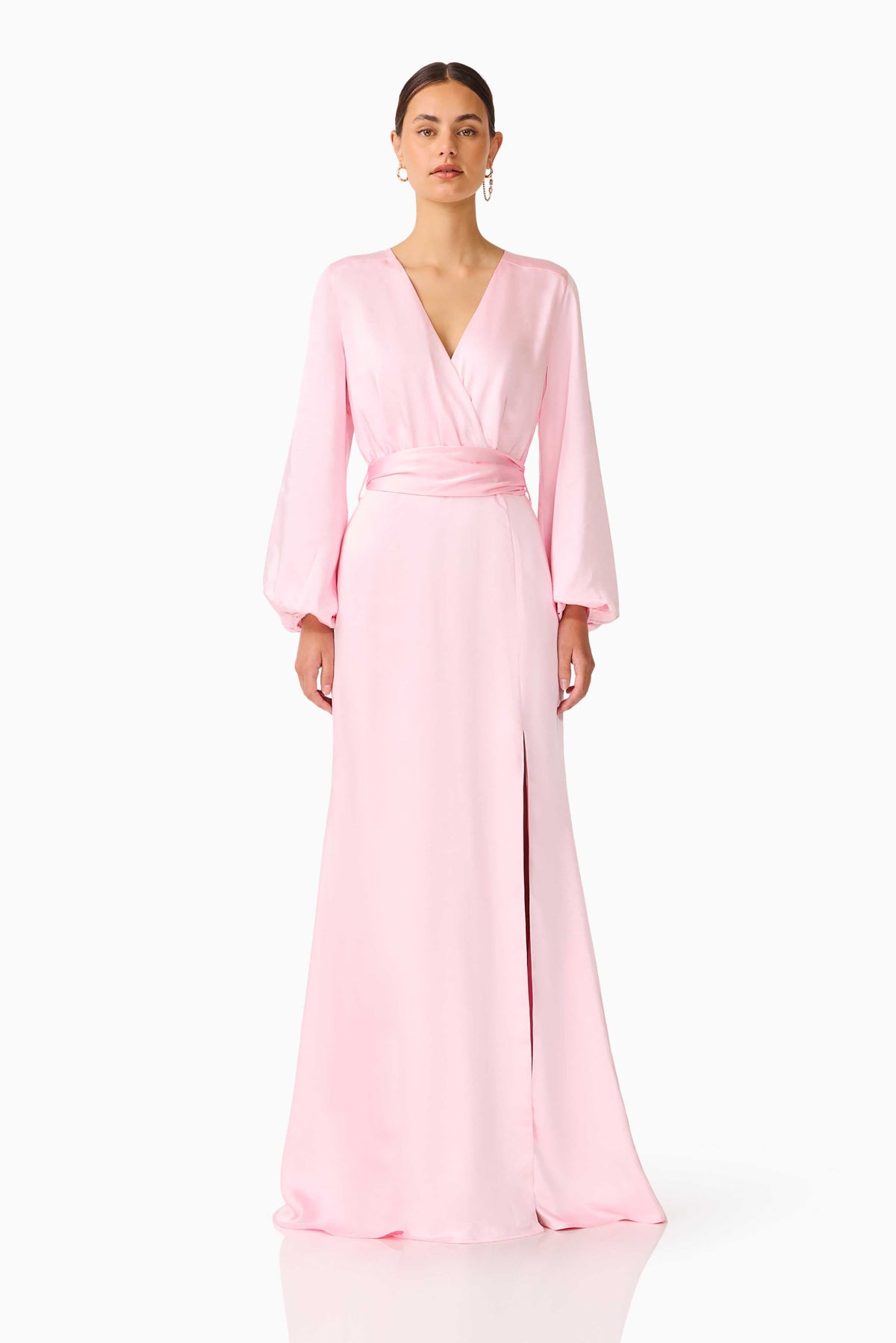 Kai Long Sleeve Maxi Dress in Pale Pink
