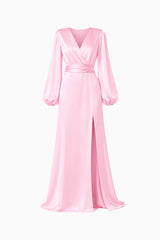 Kai Long Sleeve Maxi Dress in Pale Pink