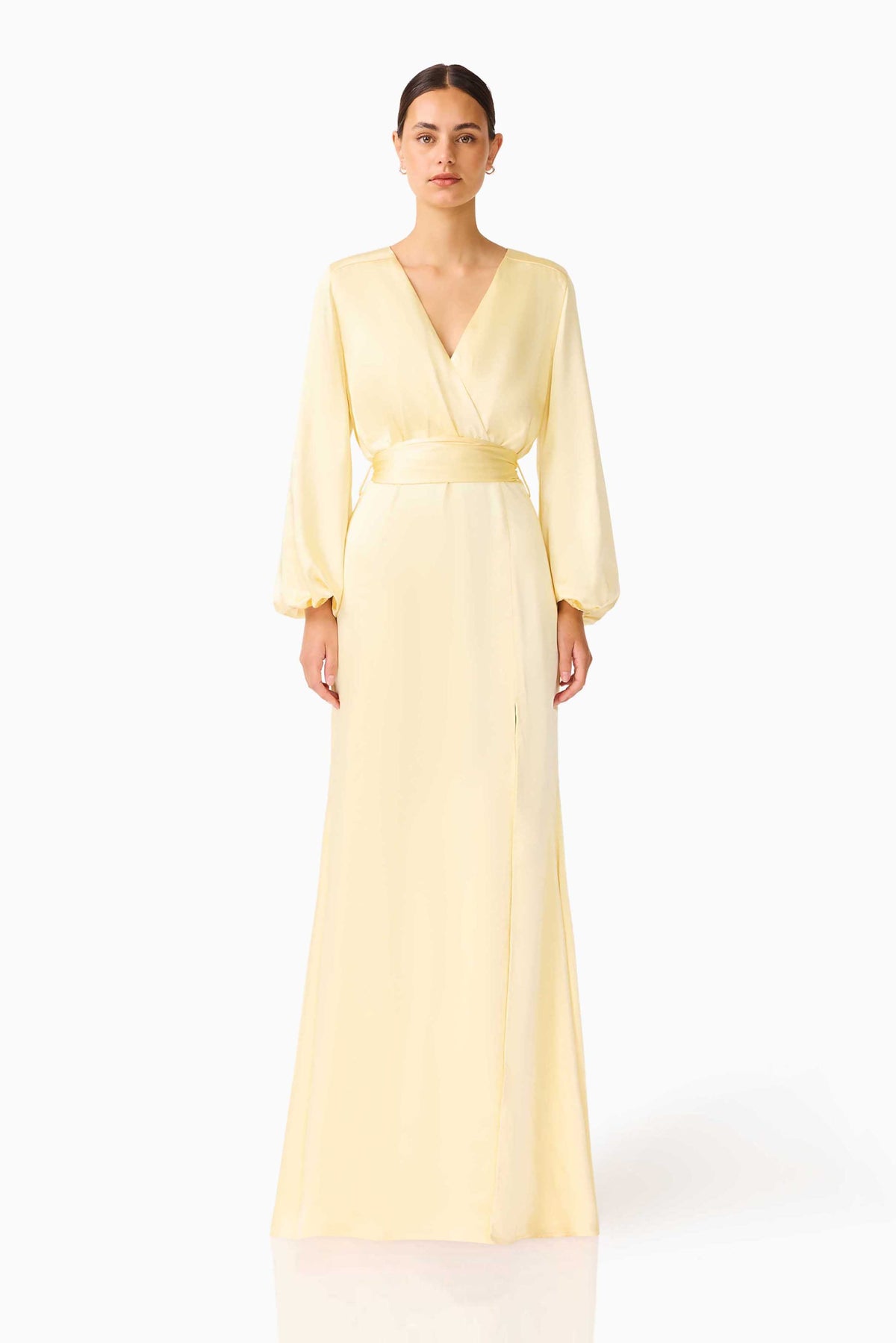 Kai Long Sleeve Maxi Dress in Butter Yellow