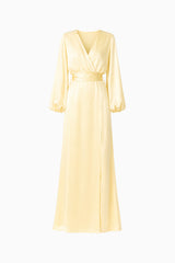 Kai Long Sleeve Maxi Dress in Butter Yellow