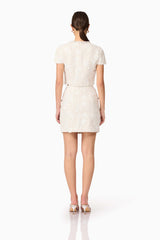 Ellouise Embellished Tweed Set in White