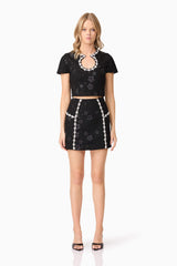 Ellouise Embellished Tweed Set in Black