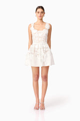 Margot Floral Mini Dress in White