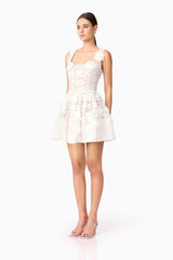 Margot Floral Mini Dress in White