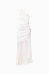 Erielle Asymmetrical Gown in White