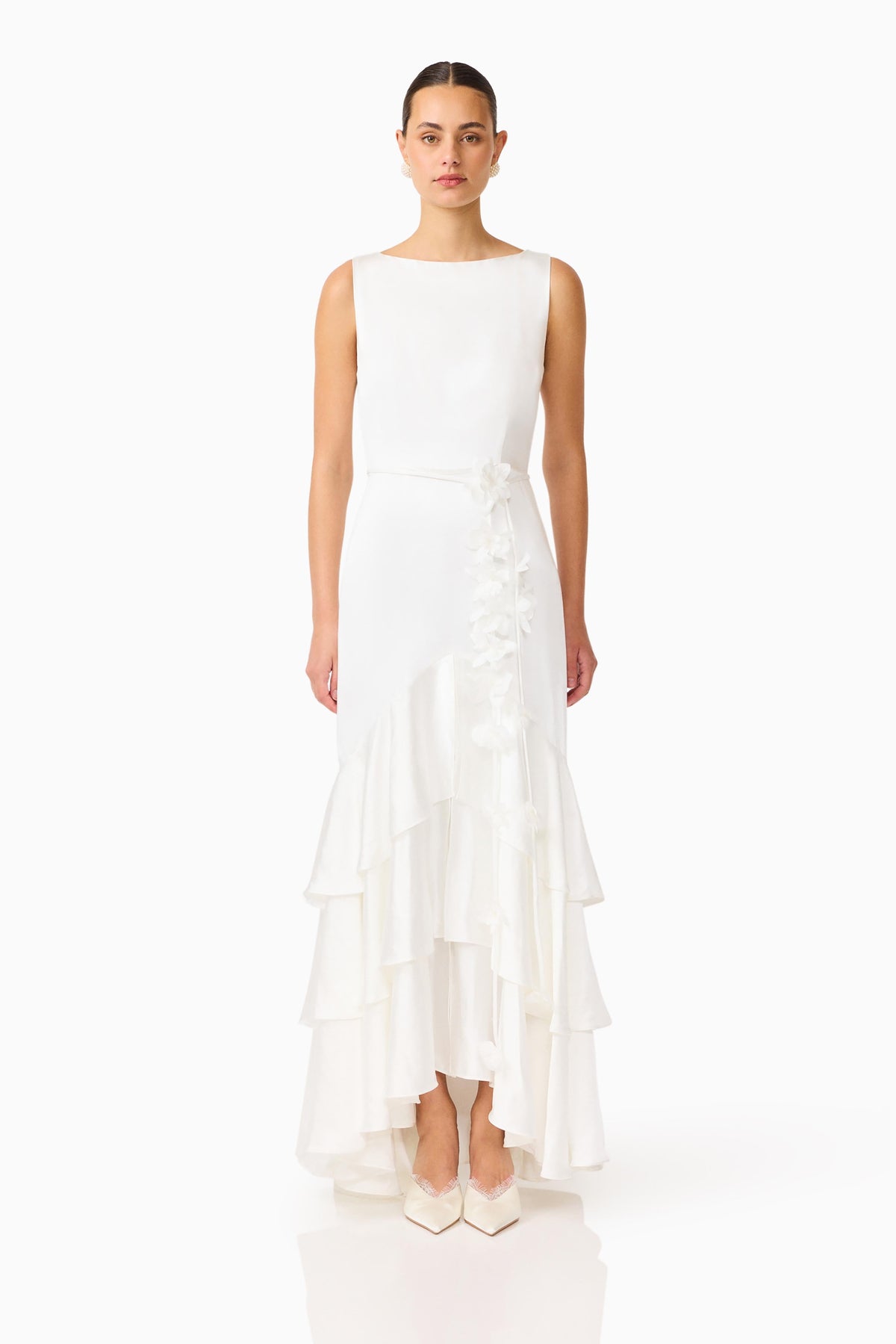 Erielle Tiered Gown in White