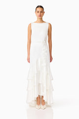 Erielle Tiered Gown in White