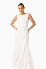 Erielle Tiered Gown in White