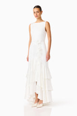 Erielle Tiered Gown in White