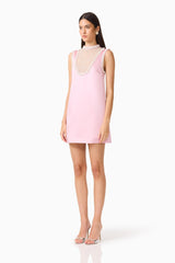 Espera Shift Mini Dress in Rose Pink
