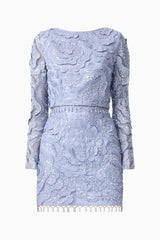 Elisa Top & Skirt Set in Steel Blue